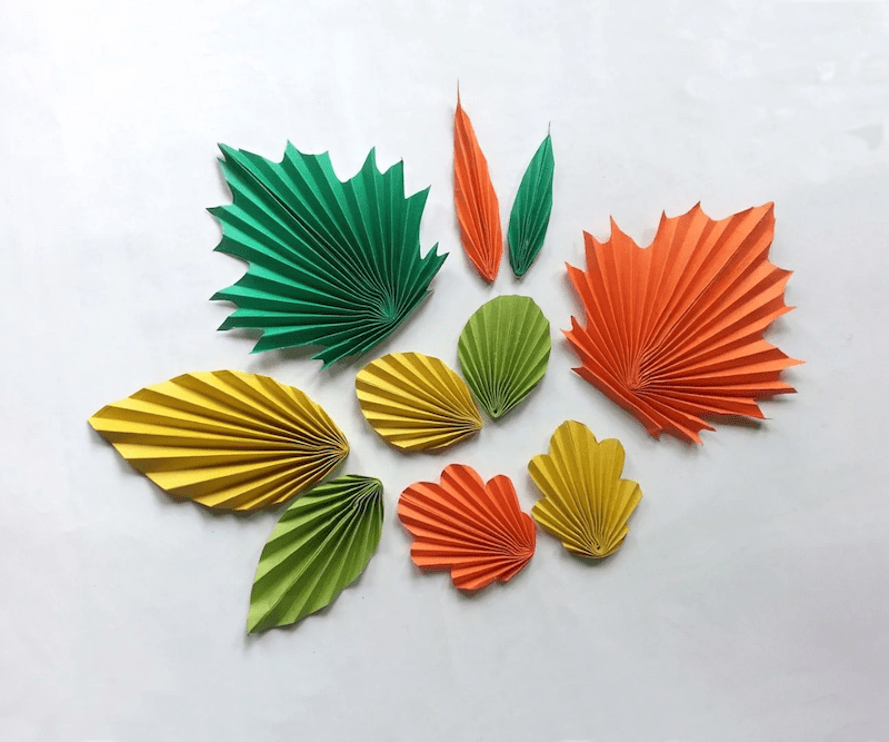 The Art and Craftmanship of folded Kirigami Paper Cut Leaves