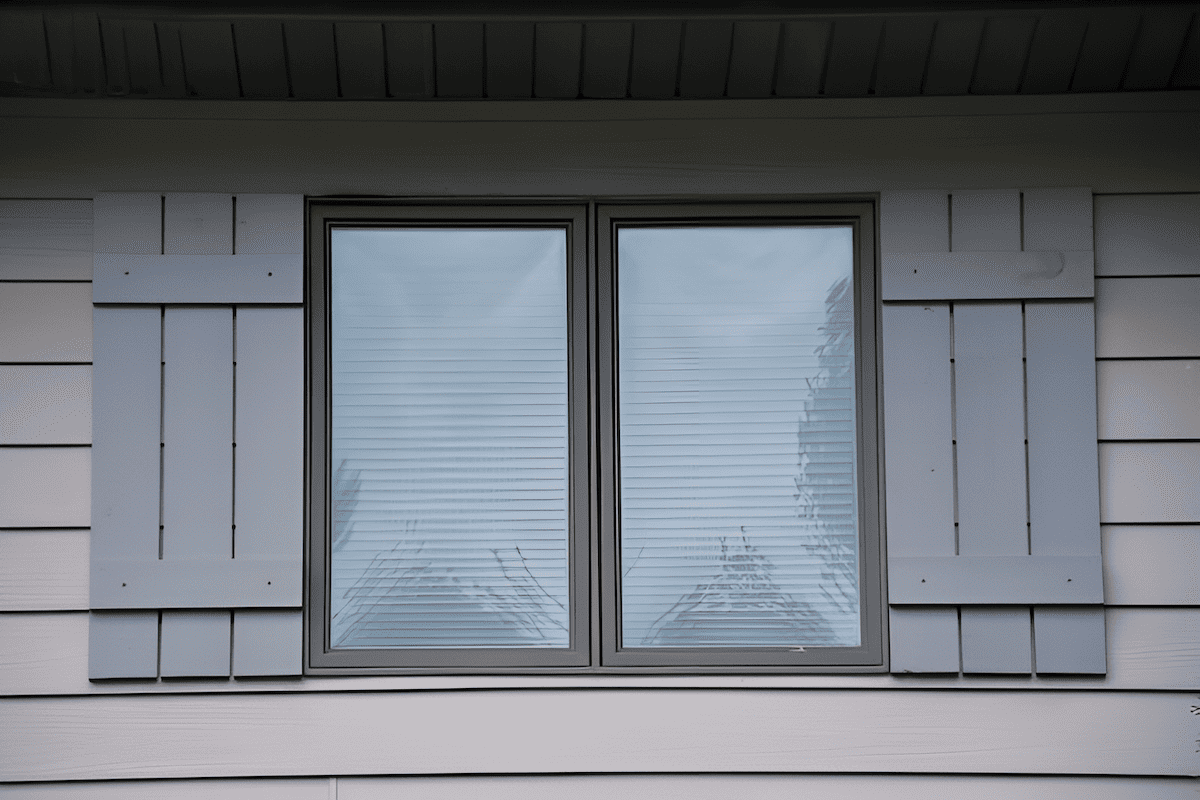 farm style exterior board and batten pine wood shutters