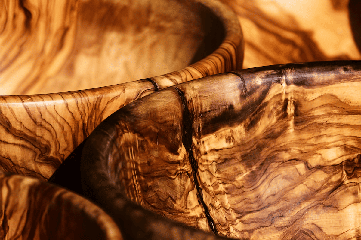 artisan wood bowls made from walnut and mapke burl wood