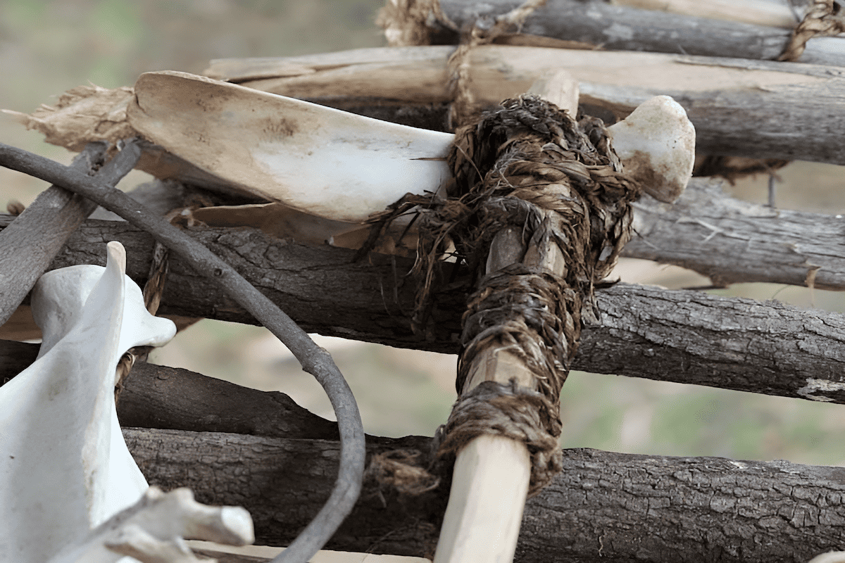 making bushcraft tools from wood, rock, bark sinew and bone