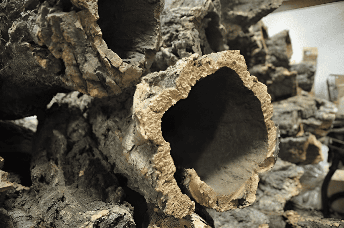 harvested cork for wine stoppers