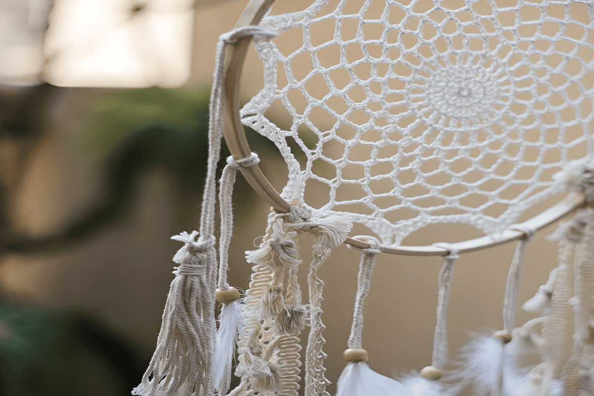 native american dreamcatcher made from the branch of a willow tree