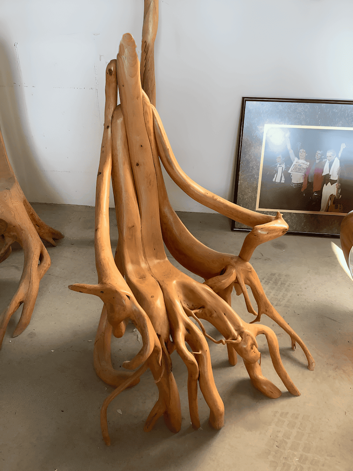 a chair made out of freshwater driftwood