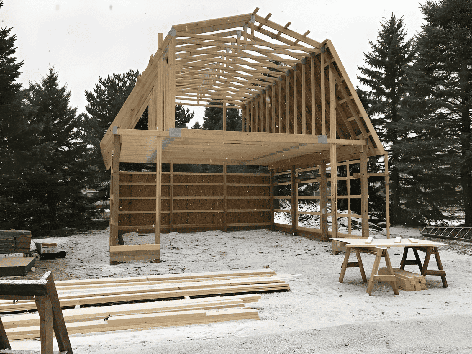 gambrel barn roof style trusses