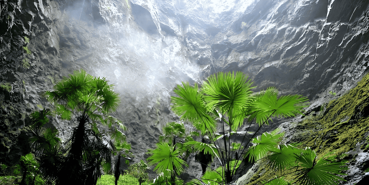 imposing cliffs, the tumbling waterfalls, and the lush forest