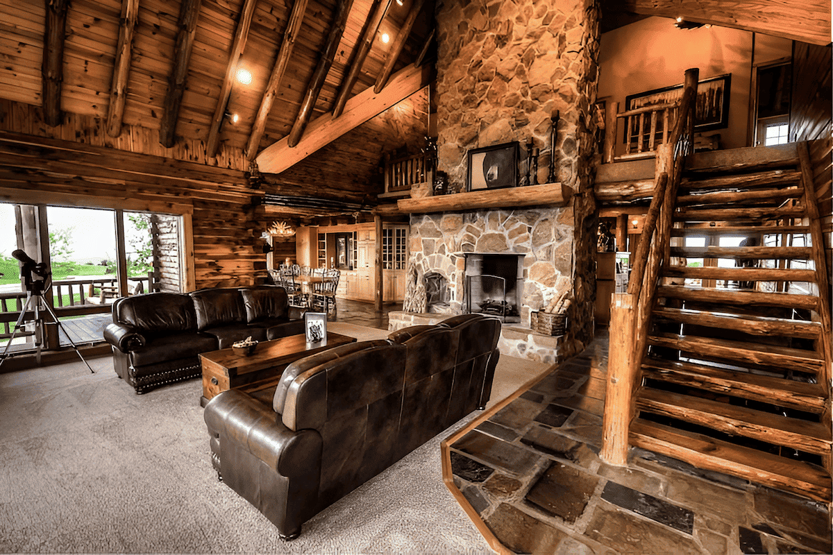 beautiful log home interior