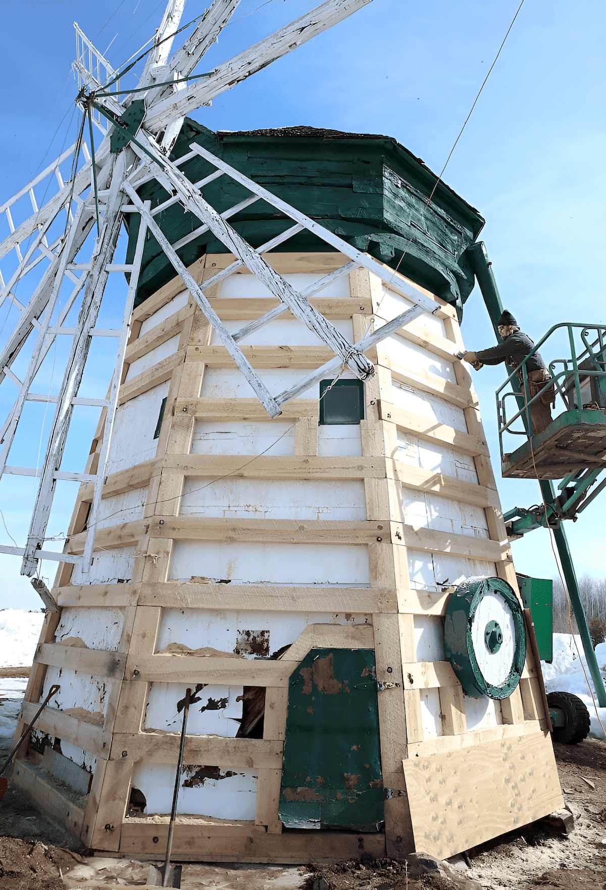 modern wood windmill