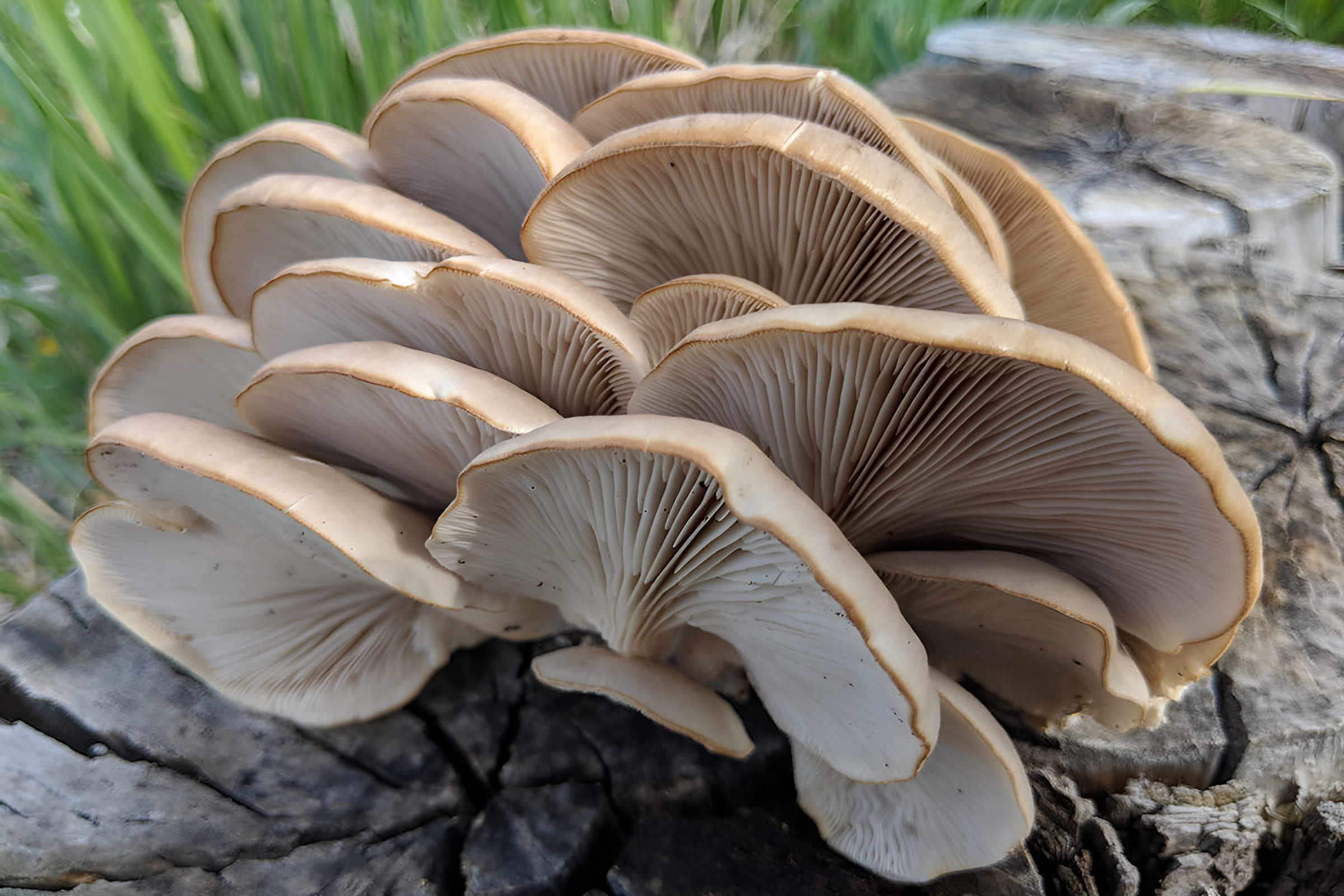 oyster mushroom log