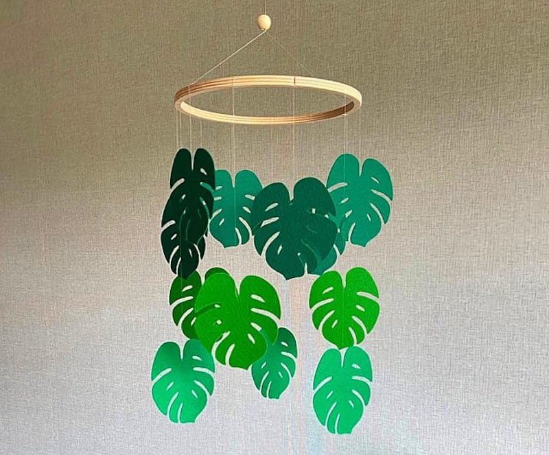 baby crib leaf mobile