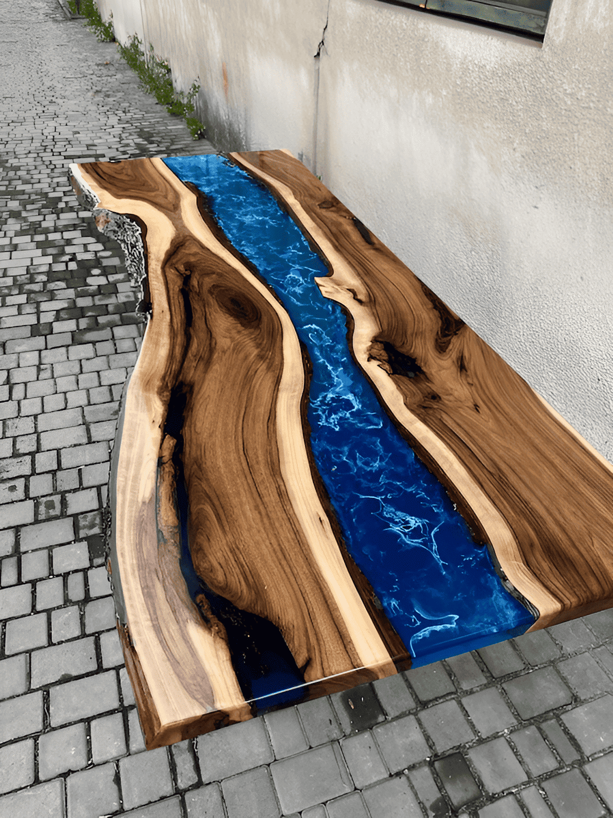 river polymer inlay for wood tables