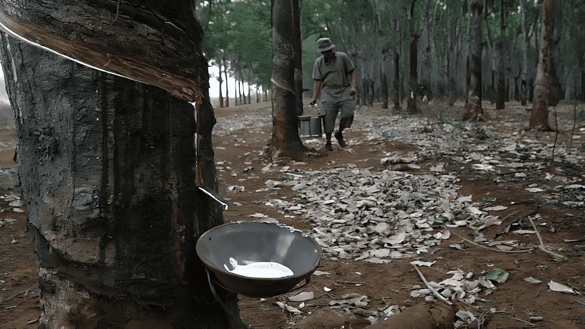 rubber tree plantation in Southeast Asia