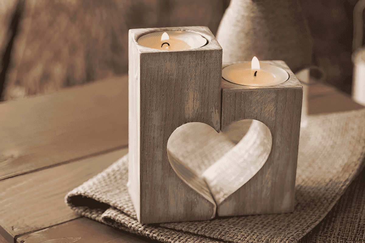 tree wood candle holders