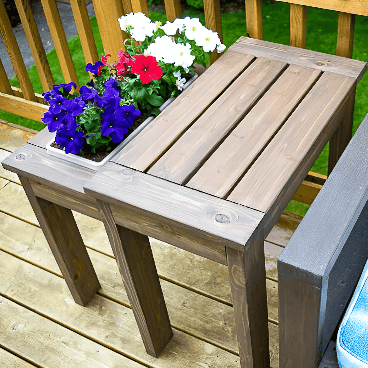 do it yourself teak wood outdoor garden planter with bench