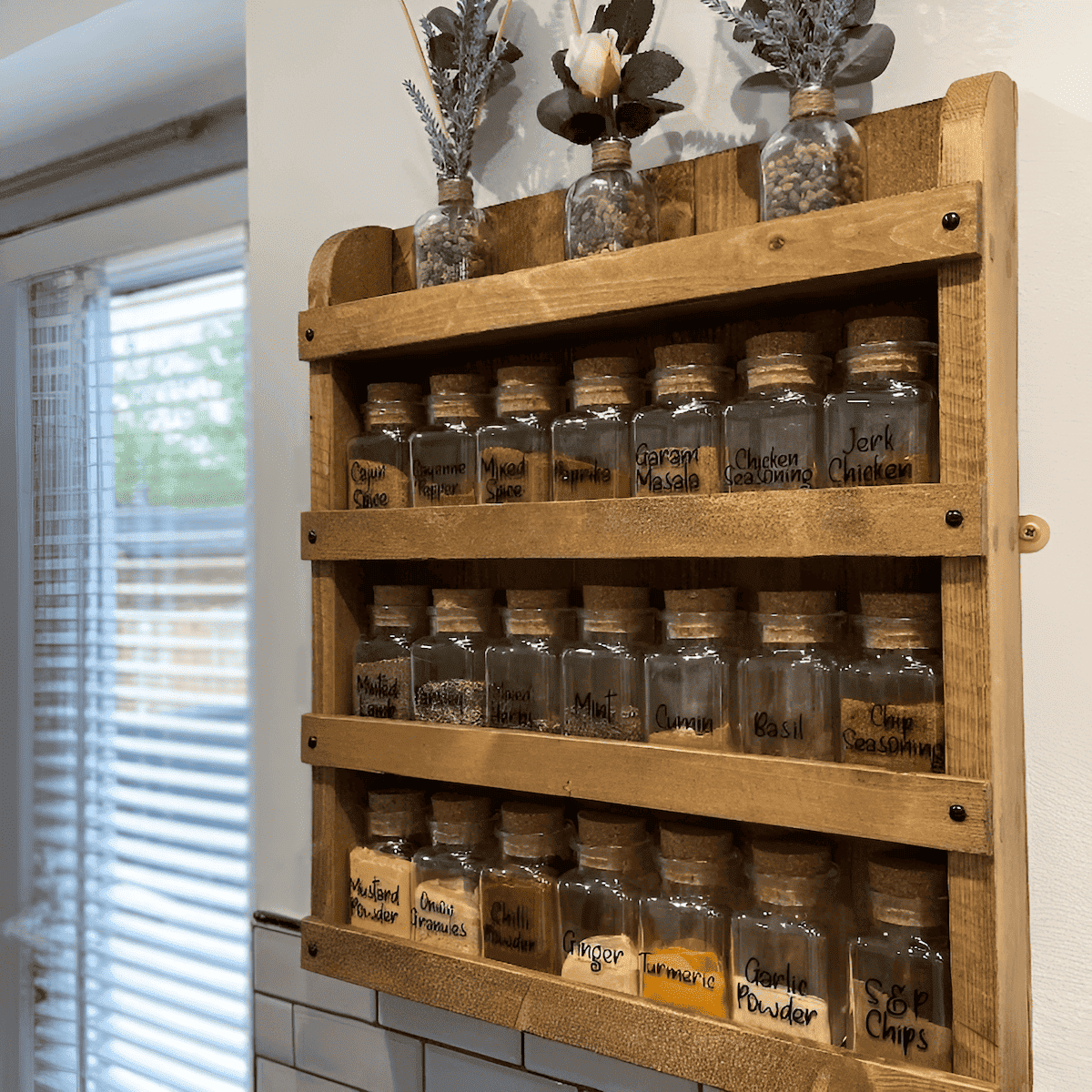 spice racks made of wood